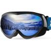 OutdoorMaster Kids Ski Goggles – Helmet Compatible Snow Goggles for Boys & Girls with 100% UV Protection(Vlt 10% Black Frame Grey Lens)