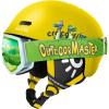 OutdoorMaster Kids Ski Helmet and Goggles Set, Snowboard Helmet, Durable PC Shell & EPS Foam, Snow Helmet 12 Cooling Vents, Dial Fit Skiing Helmet, Safety-Certified Snow Sport Helmets for Boys & Girls(Matte Yellow)