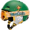 OutdoorMaster Kids Ski Helmet and Goggles Set, Snowboard Helmet, Durable PC Shell & EPS Foam, Snow Helmet 12 Cooling Vents, Dial Fit Skiing Helmet, Safety-Certified Snow Sport Helmets for Boys & Girls(Matte Green)