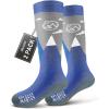 OutdoorMaster Merino Wool Ski Socks for Kids, Boys & Girls, Thermal Winter Warm Snowboarding Socks for Cold Weather(Blue Mountains – 2 Pack)