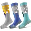 OutdoorMaster Merino Wool Ski Socks for Kids, Boys & Girls, Thermal Winter Warm Snowboarding Socks for Cold Weather(Dust Gray  Blue Mountains  Woodland Green)