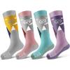 OutdoorMaster Merino Wool Ski Socks for Kids, Boys & Girls, Thermal Winter Warm Snowboarding Socks for Cold Weather(Green gray purple Gray mt View)