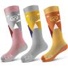 OutdoorMaster Merino Wool Ski Socks for Kids, Boys & Girls, Thermal Winter Warm Snowboarding Socks for Cold Weather(Mt View  Dust Gray  Carrot Orange)