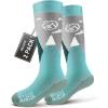 OutdoorMaster Merino Wool Ski Socks for Kids, Boys & Girls, Thermal Winter Warm Snowboarding Socks for Cold Weather(Woodland Green – 2 Pack)