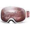 OutdoorMaster Owl Kids Ski Goggles OTG Anti-Fog Snowboard Goggles with 100% UV Protection(White Frame+vlt 53% Red Lens)