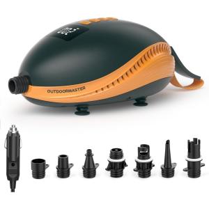 OutdoorMaster 20PSI High Pressure Paddle Board Pump Electric Dolphin -Quick Portable SUP Air Pump,Auto-Off &12V DC Car Connector Electric Pump for Inflatable Stand up Paddle Boards,Boats,Inflators(Paddle Board Pump)