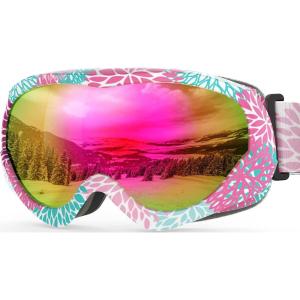 OutdoorMaster Kids Ski Goggles – Helmet Compatible Snow Goggles for Boys & Girls with 100% UV Protection(A02 Vlt 13.1%)
