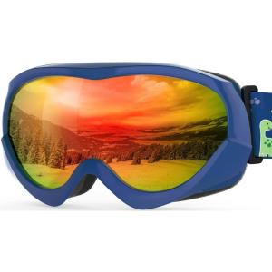 OutdoorMaster Kids Ski Goggles – Helmet Compatible Snow Goggles for Boys & Girls with 100% UV Protection(Vlt 14.3%)