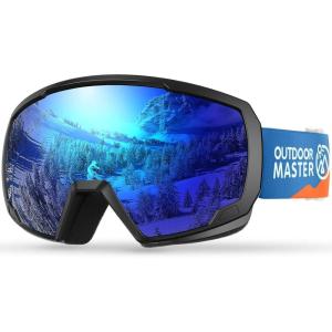 OutdoorMaster Kids Ski Goggles, Snowboard Goggles – Youth Snow Goggles(Bluelens Vlt 19%)