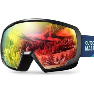OutdoorMaster Kids Ski Goggles, Snowboard Goggles – Youth Snow Goggles(Redlens Vlt 19%)