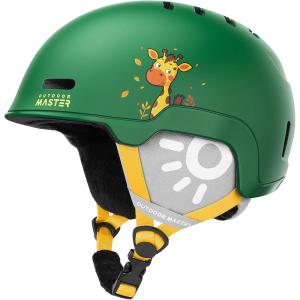 OutdoorMaster Kids Snowboarding Helmet for Boys & Girls – Durable PC Shell, EPS Foam & 12 Cooling Vents, Adjustable Dial Fit(Matte Green)