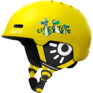 OutdoorMaster Kids Snowboarding Helmet for Boys & Girls – Durable PC Shell, EPS Foam & 12 Cooling Vents, Adjustable Dial Fit(Matte Yellow)