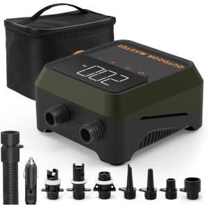 OutdoorMaster The Cachalot 2 Paddle Board Pump, 20PSI High Pressure SUP Air Pump, Dual Stage Inflation & Auto-Off, Deflation Function, 12V DC Car Connector for Inflatable SUP Boards (Non-rechargeable)