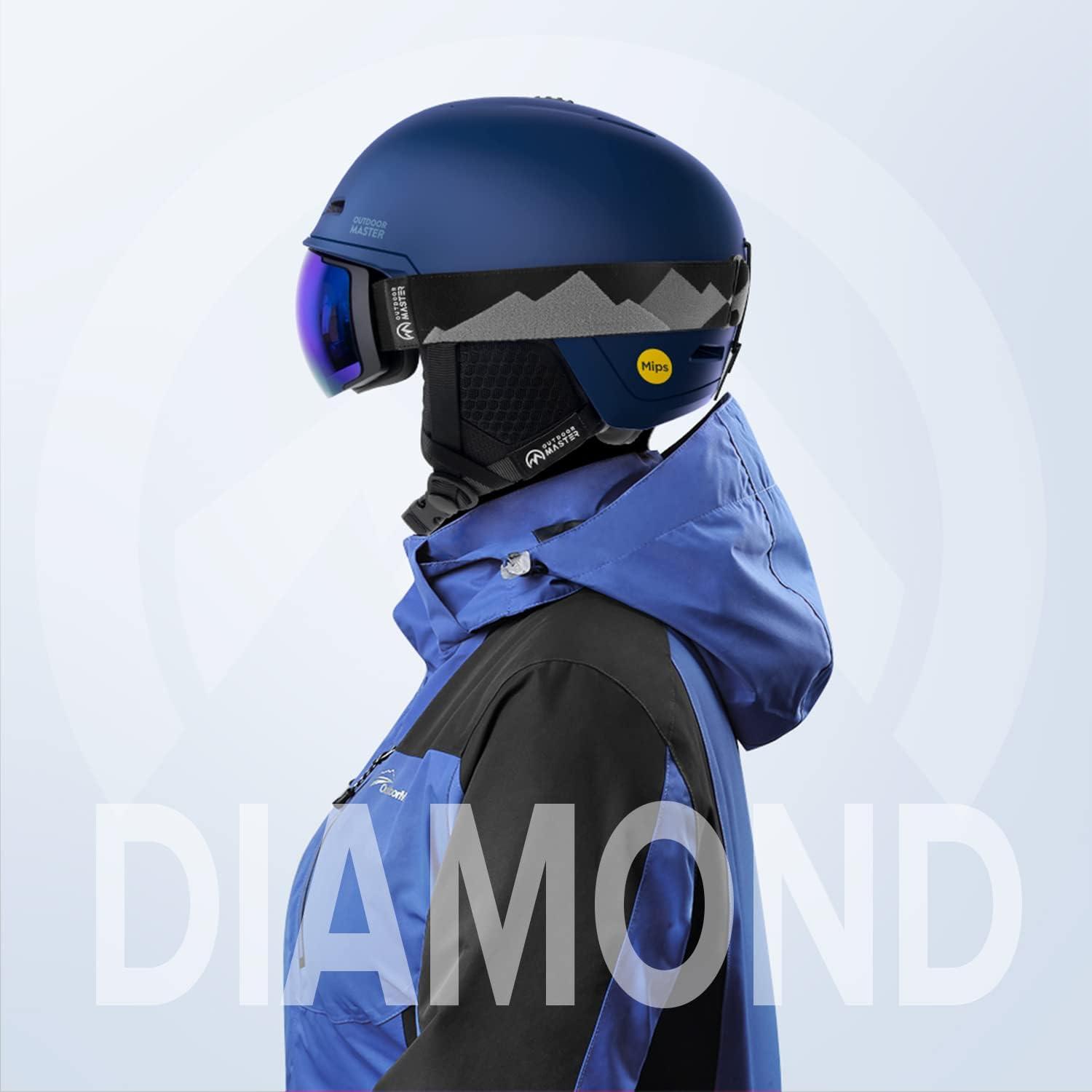 imageOutdoorMaster Diamond MIPS Ski Helmet Snow Sport Helmet Snowboard Helmet for Men Women ampamp YouthAzure Blue