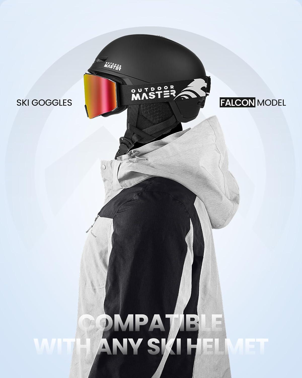 imageOutdoorMaster Falcon Ski Goggles Lens by ZEISS OTG Snowboard Goggles Antifog Magnetic Interchangeable Lens Snow GogglesLensfuchsia Vlt 45