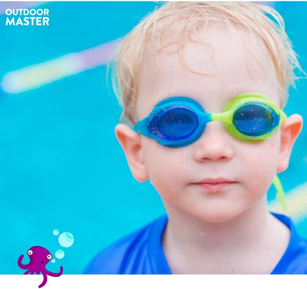 imageOutdoorMaster Kids Swim Goggles 2 Pack Quick Adjustable Strap Swimming Goggles for Kids2 Packa