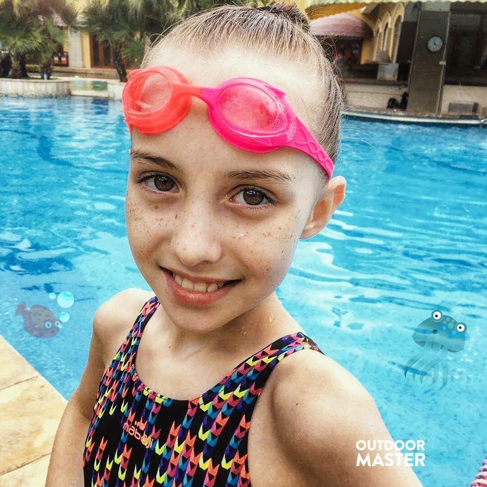 imageOutdoorMaster Kids Swim Goggles 2 Pack Quick Adjustable Strap Swimming Goggles for Kids2 Packe