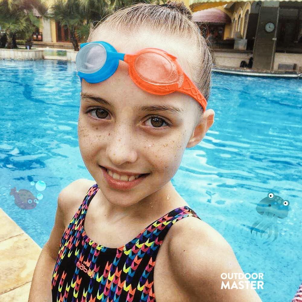 imageOutdoorMaster Kids Swim Goggles 2 Pack Quick Adjustable Strap Swimming Goggles for Kids2 Packf