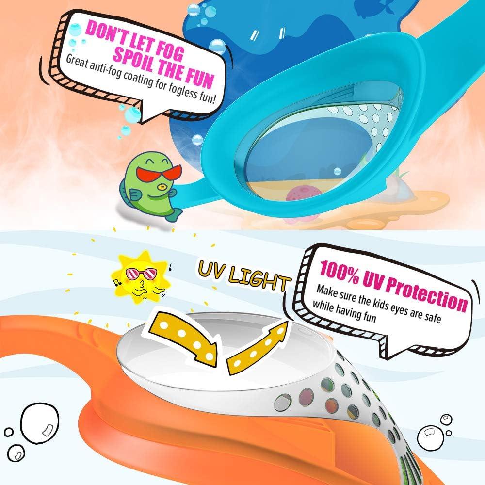 imageOutdoorMaster Kids Swim Goggles 2 Pack Quick Adjustable Strap Swimming Goggles for Kids2 Packf