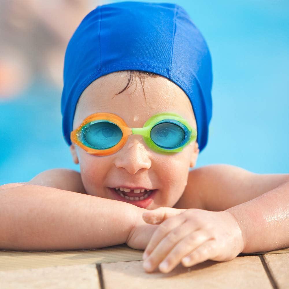 imageOutdoorMaster Kids Swim Goggles 2 Pack Quick Adjustable Strap Swimming Goggles for KidsBlue Orange