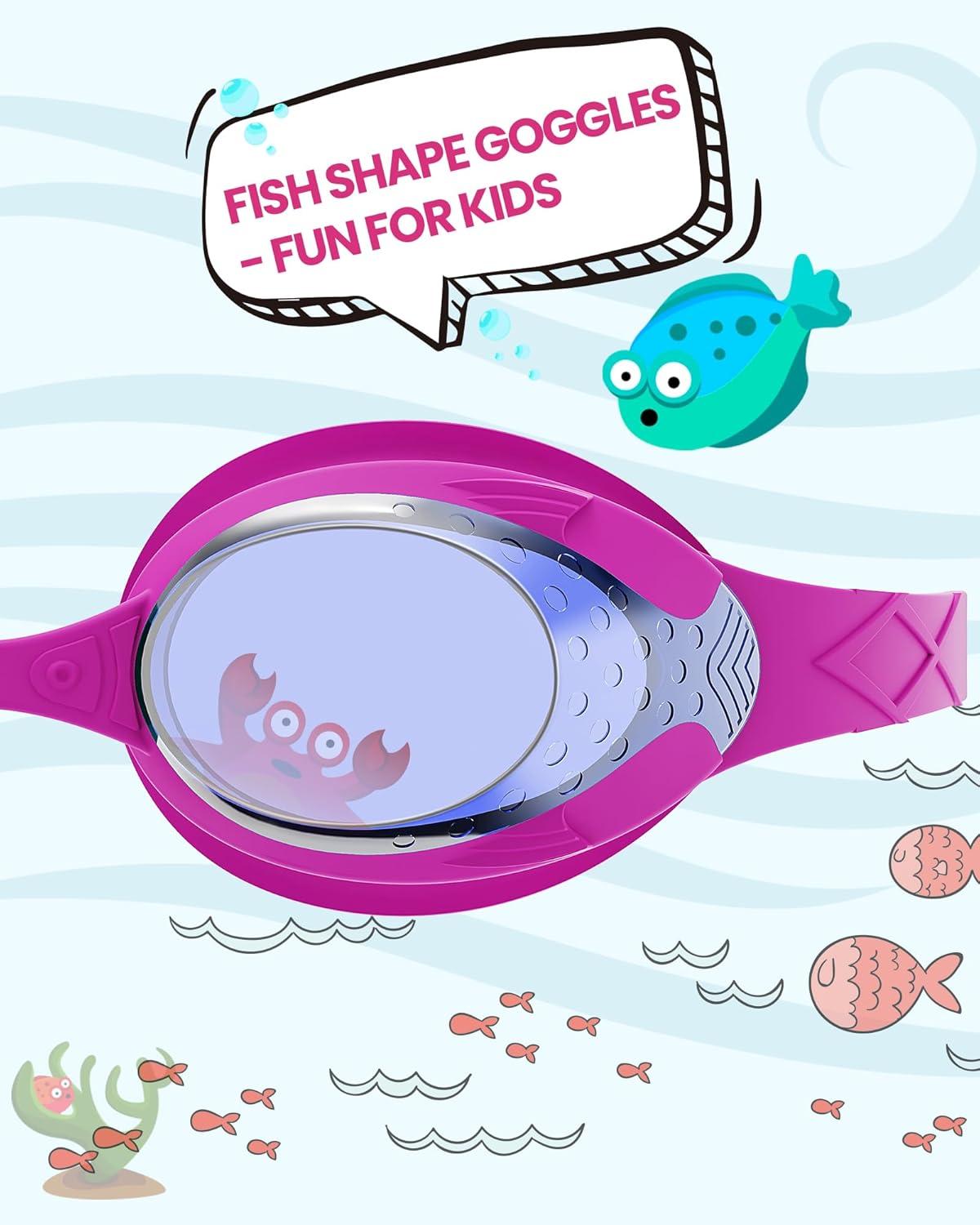 imageOutdoorMaster Kids Swim Goggles 2 Pack Quick Adjustable Strap Swimming Goggles for KidsBlue Red