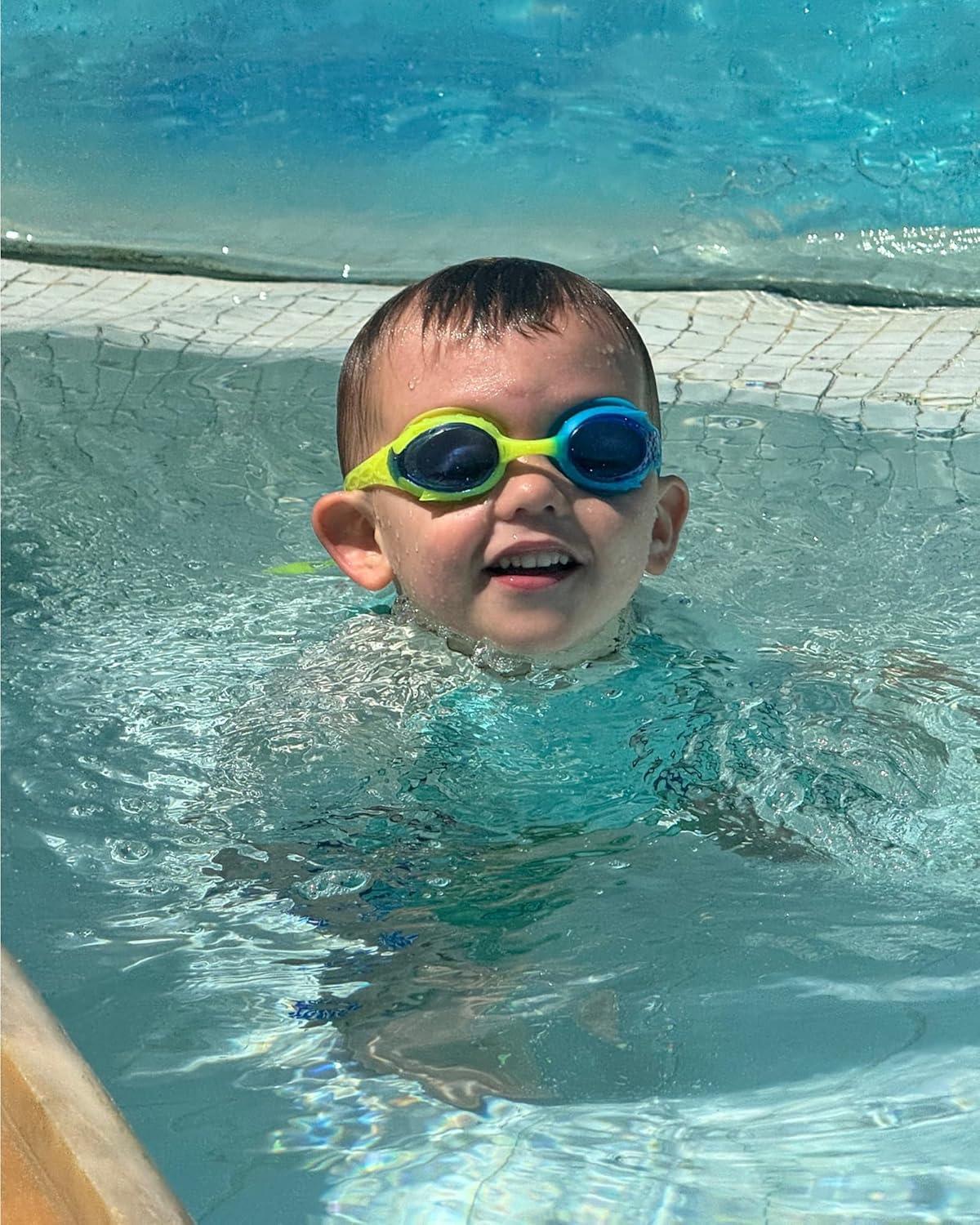 imageOutdoorMaster Kids Swim Goggles 2 Pack Quick Adjustable Strap Swimming Goggles for KidsSilver Blue