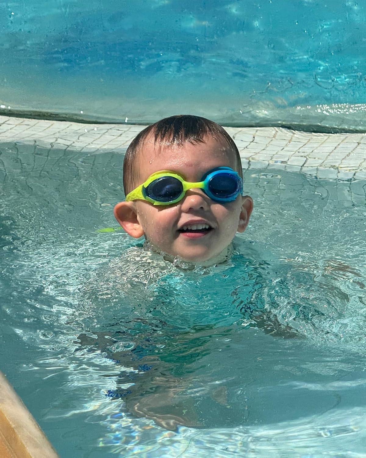 imageOutdoorMaster Kids Swim Goggles 2 Pack Quick Adjustable Strap Swimming Goggles for KidsYellow Blue