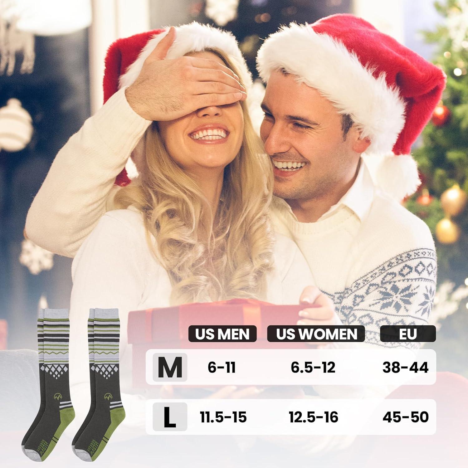 imageOutdoorMaster Merino Wool Ski Socks for Men ampamp Women Unisex Thermal Winter Warm Snowboarding Socks for Cold WeatherOlive Green