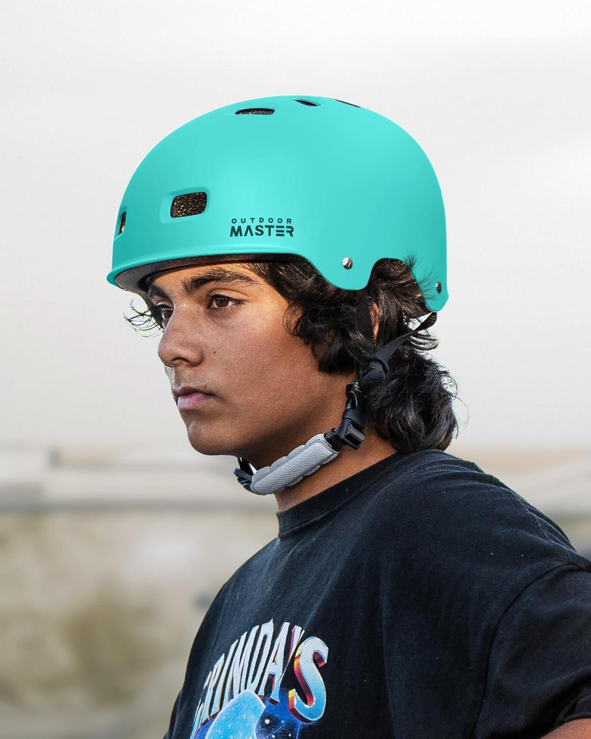 imageOutdoorMaster Skateboard Cycling Helmet Two Removable Liners Ventilation MultiSport Scooter Roller Skate Inline Skating Rollerblading for Kids Youth ampamp Adultsmint Green