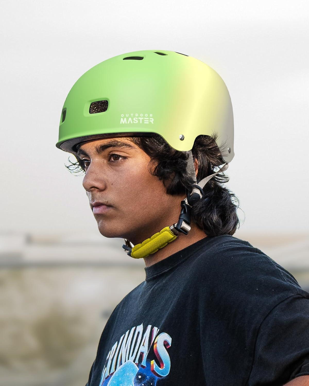 imageOutdoorMaster Skateboard Cycling Helmet Two Removable Liners Ventilation MultiSport Scooter Roller Skate Inline Skating Rollerblading for Kids Youth ampamp AdultsNature