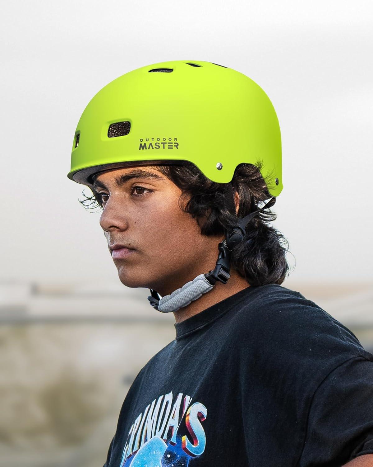 imageOutdoorMaster Skateboard Cycling Helmet Two Removable Liners Ventilation MultiSport Scooter Roller Skate Inline Skating Rollerblading for Kids Youth ampamp AdultsLemon