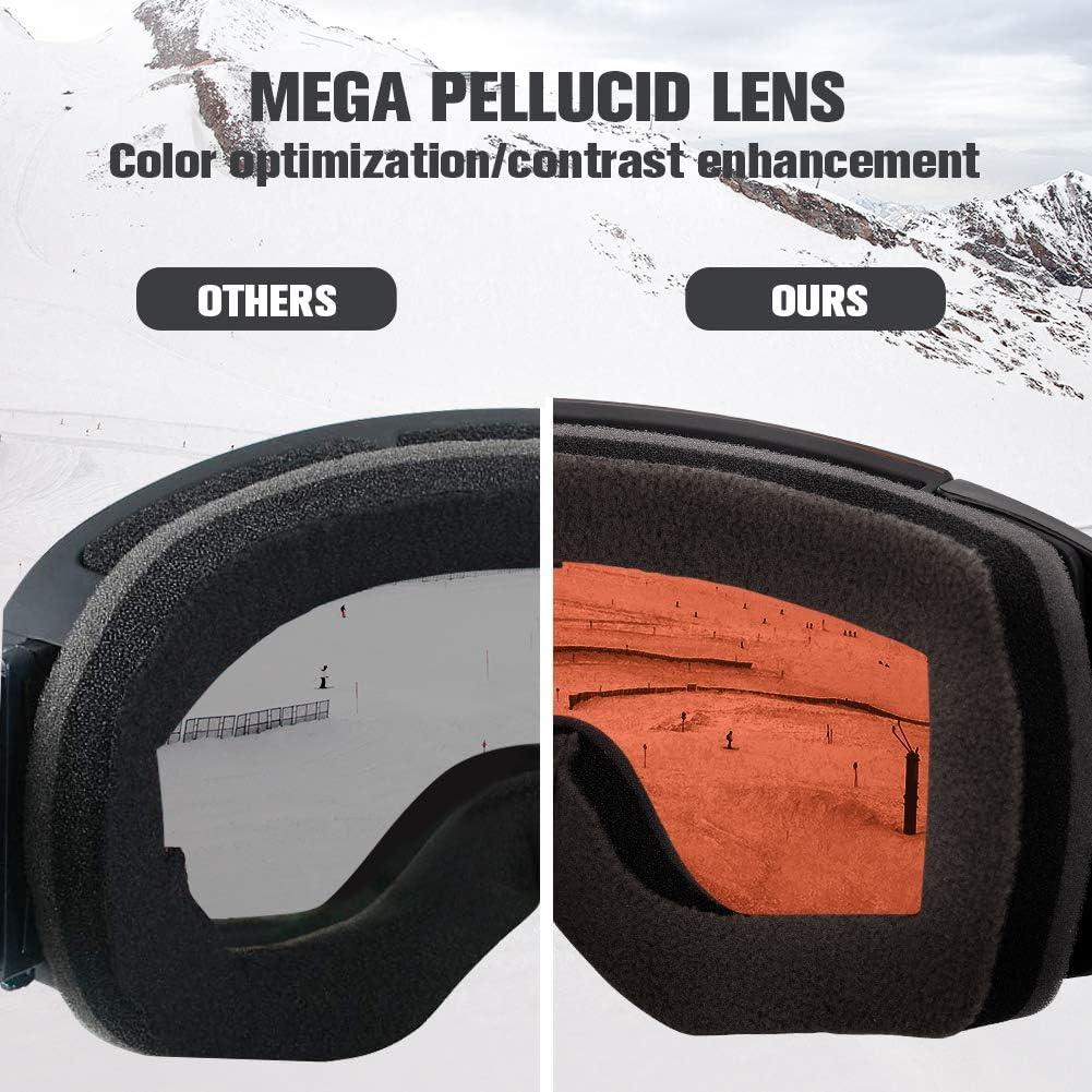 imageOutdoorMaster Ski Goggles Horizon Snowboard Goggles with Ultra View Frameless Interchangeable Magnetic Lens