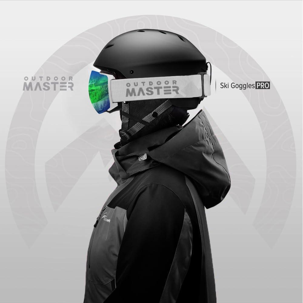 imageOutdoorMaster Ski Goggles PRO Frameless Interchangeable Lens 100 UV400 Protection Snow Goggles for Men ampamp WomenGreyframe Revogreenlens Vlt18