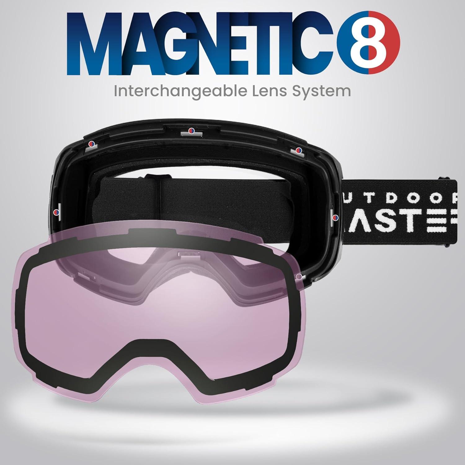 imageOutdoorMaster Ski Goggles PRO Replacement Lens 20 ChoicesPhotochromic Vlt 5588 Pink