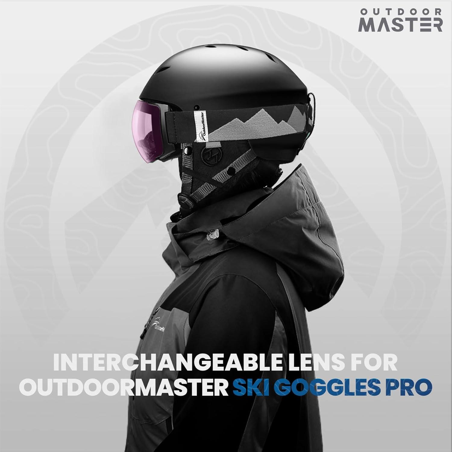 imageOutdoorMaster Ski Goggles PRO Replacement Lens 20 ChoicesPhotochromic Vlt 5588 Pink