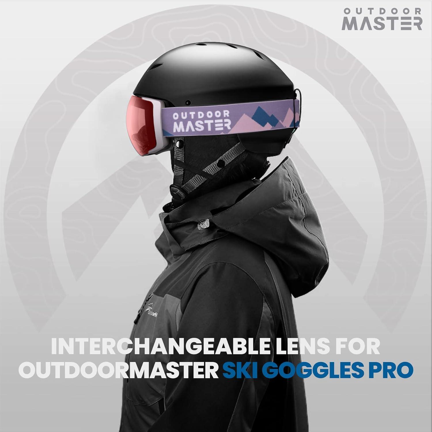 imageOutdoorMaster Ski Goggles PRO Replacement Lens 20 ChoicesVlt 28 Pink Silver