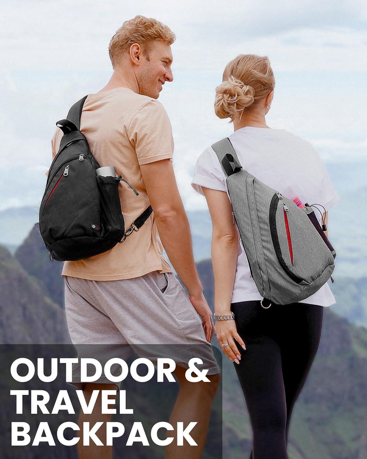 imageOutdoorMaster Sling Bag Hiking Daypack Crossbody Shoulder Chest Urban Outdoor Travel Backpack for Women ampamp MenBlack