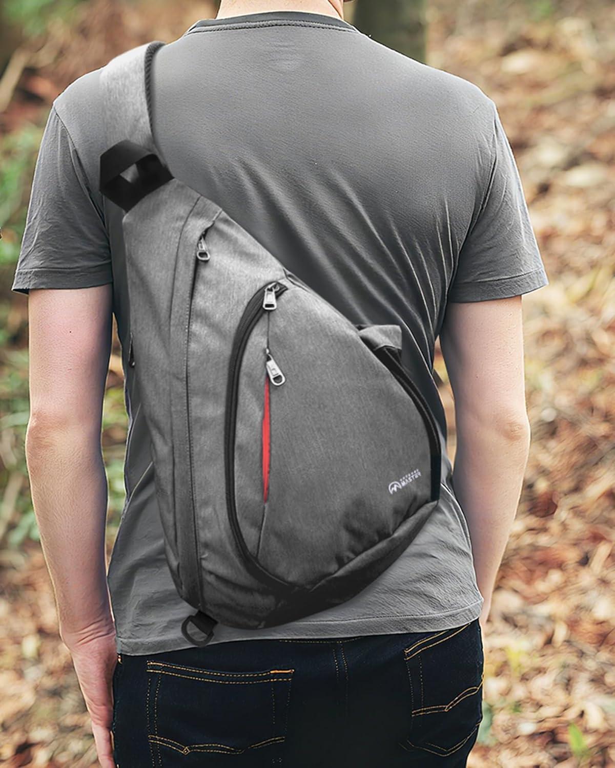 imageOutdoorMaster Sling Bag Hiking Daypack Crossbody Shoulder Chest Urban Outdoor Travel Backpack for Women ampamp MenLight Gray