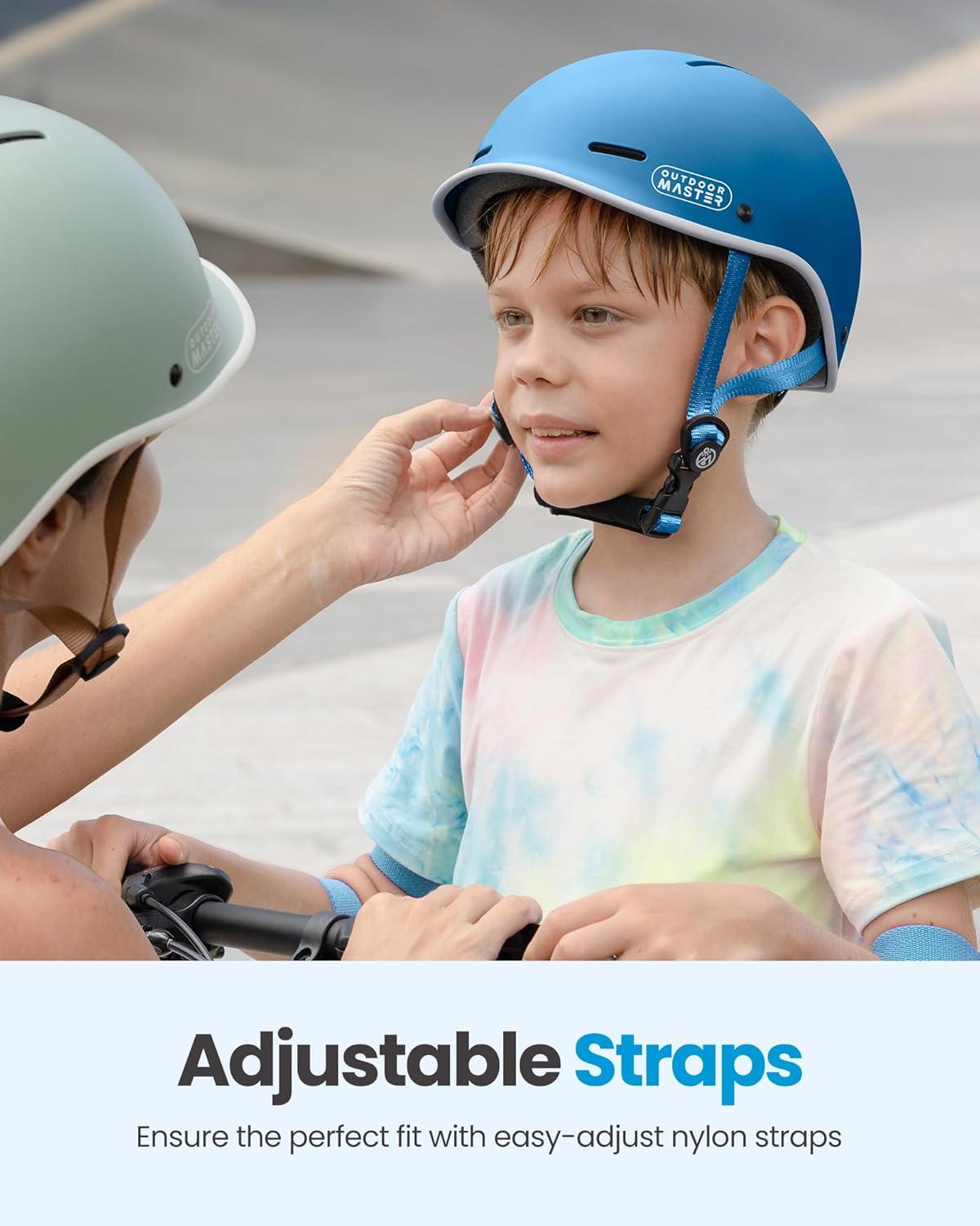 imageOutdoorMaster Toddler Helmet Toddler Bike Helmet Bike Helmet for Youth Boys ampamp Girls Kids Helmet with Visor Dial Fit Adjustment Ventilation MultiSport Helmet for Bicycle Skate Scooter LongboardMatte Navy
