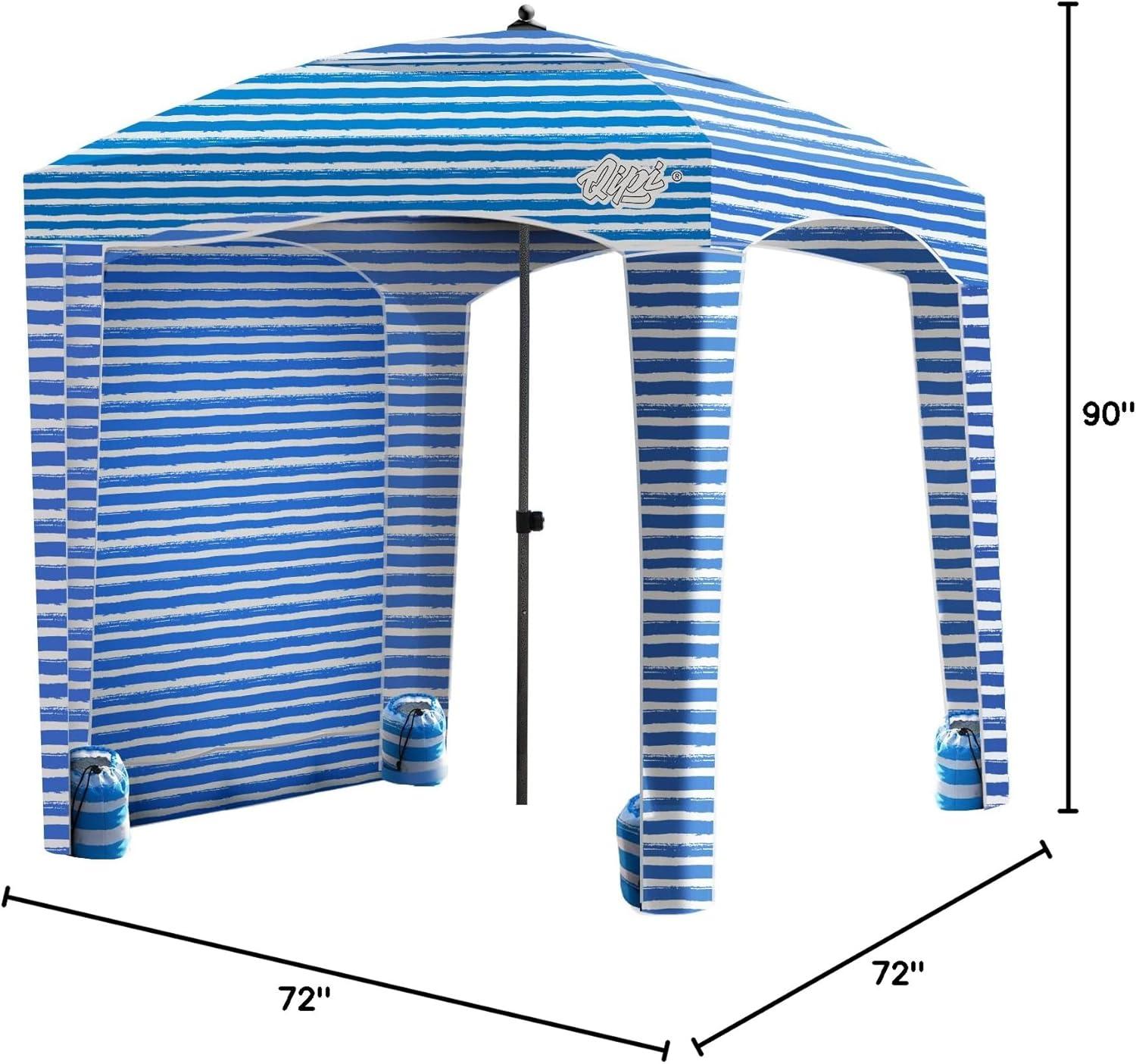 imageQipi Beach Cabana Easy to Set Up Canopy Waterproof Portable 6 x 6 Beach Shelter Included Side Wall Shade with UPF 50 UV Protection Ultimate Sun Umbrella for Kids Family ampamp FriendsSiesta Beach