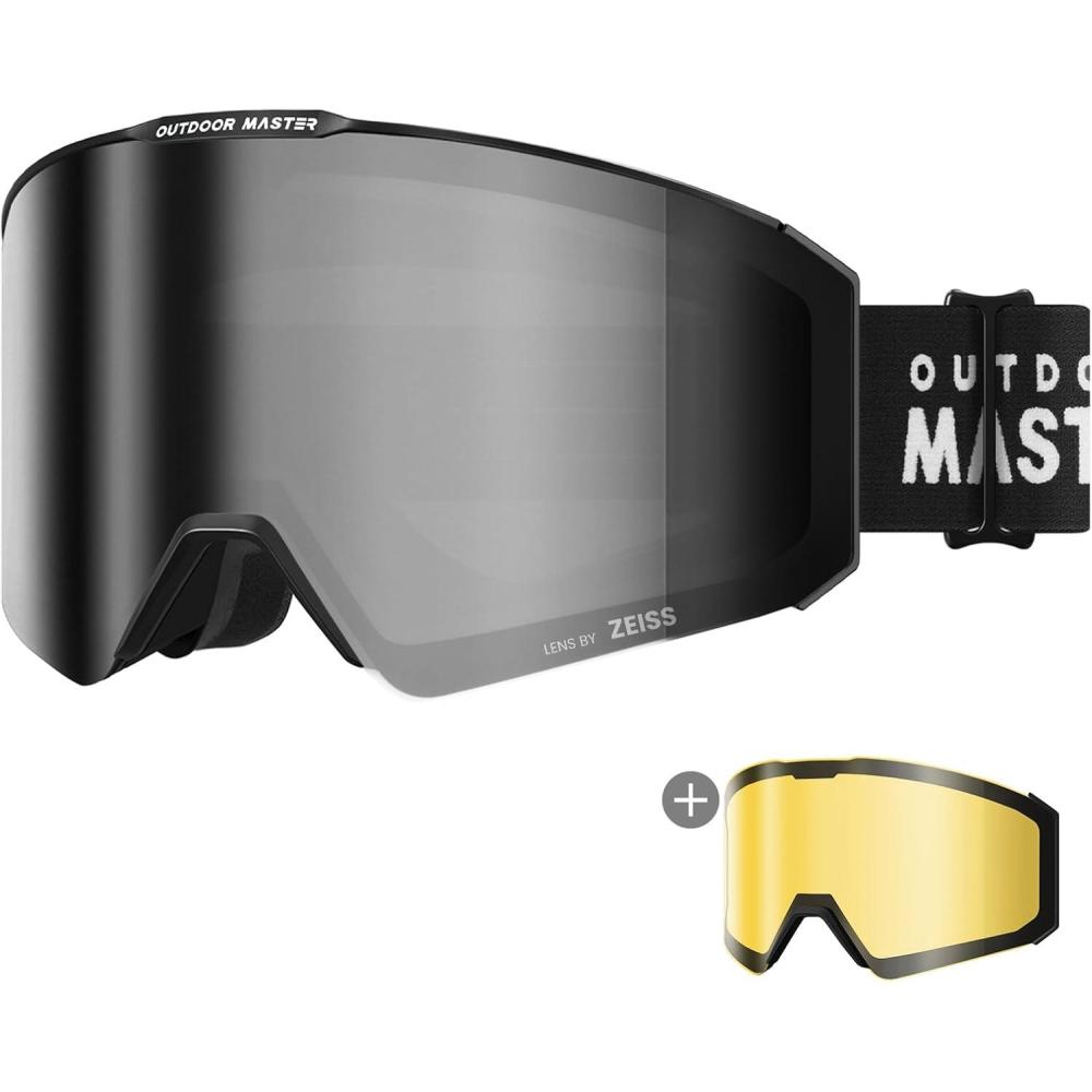 imageOutdoorMaster Falcon Ski Goggles Lens by ZEISS OTG Snowboard Goggles Antifog Magnetic Interchangeable Lens Snow GogglesAdarksmoke Vlt 129 Yellowlens