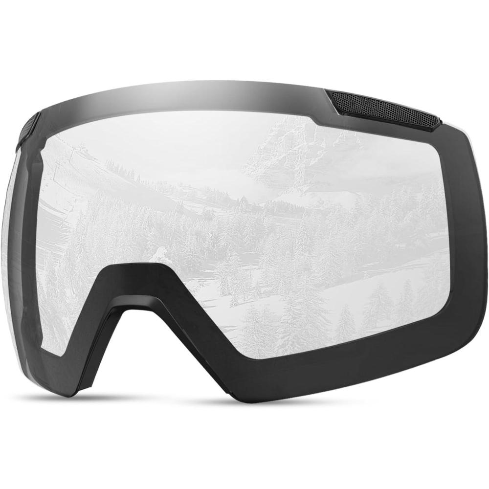 imageOutdoorMaster Heron Ski Goggles with 2 Lens Frameless Magnetic Interchangeable HD Toric Lens OTG Snowboard GogglesLensclearlens Vlt 99