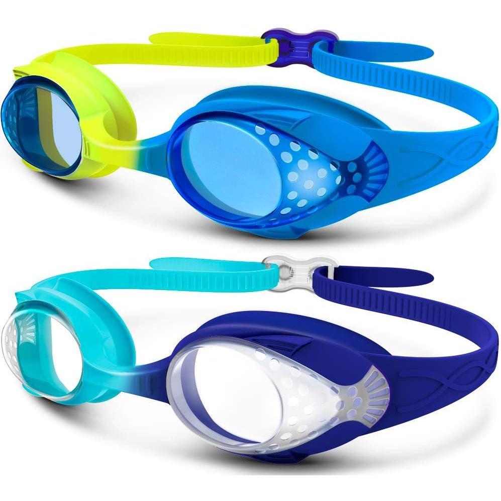 imageOutdoorMaster Kids Swim Goggles 2 Pack Quick Adjustable Strap Swimming Goggles for Kids2 Packa