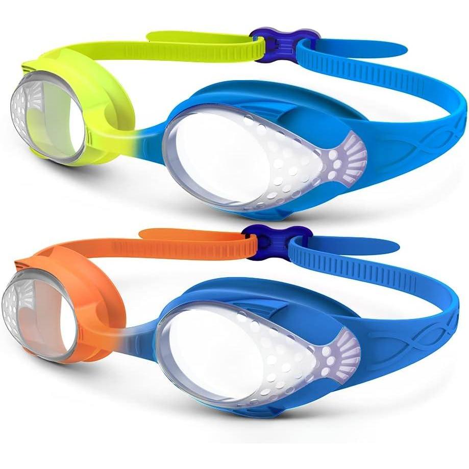 imageOutdoorMaster Kids Swim Goggles 2 Pack Quick Adjustable Strap Swimming Goggles for Kids2 Packf