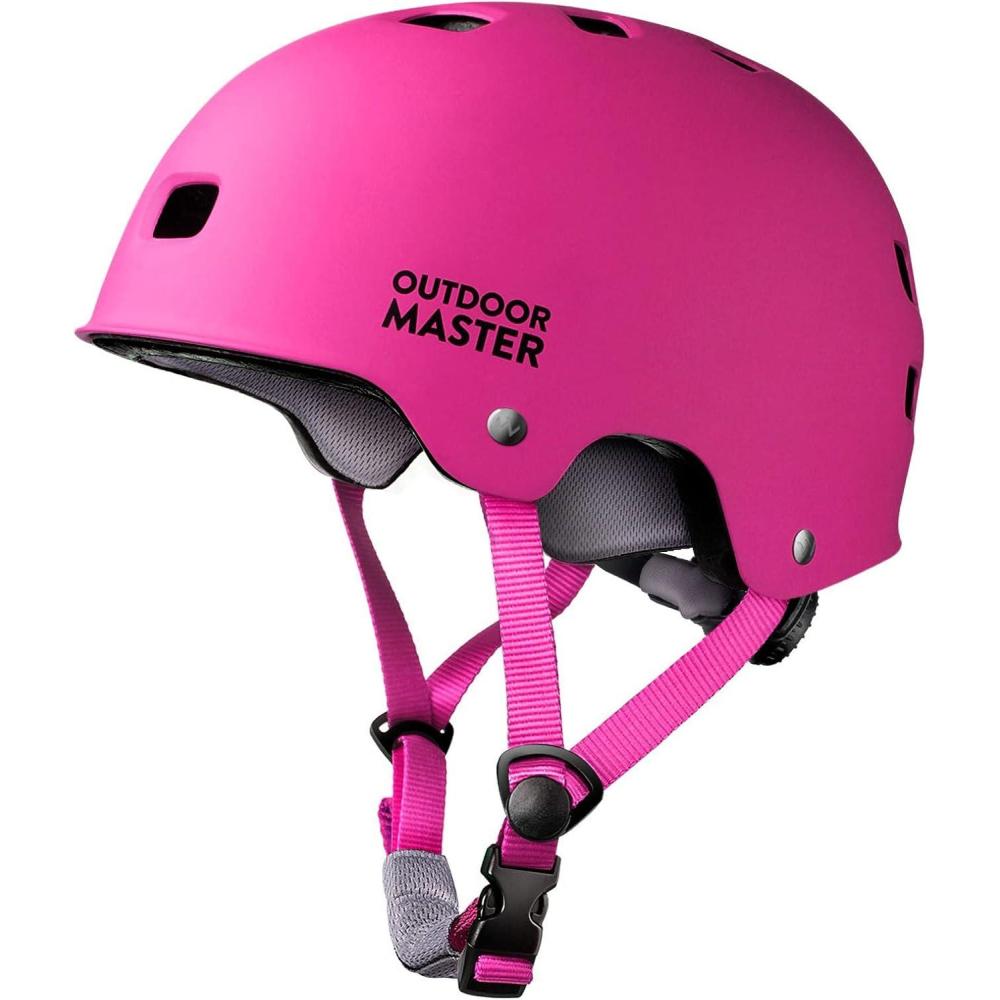 imageOutdoorMaster Skateboard Cycling Helmet Two Removable Liners Ventilation MultiSport Scooter Roller Skate Inline Skating Rollerblading for Kids Youth ampamp AdultsPink