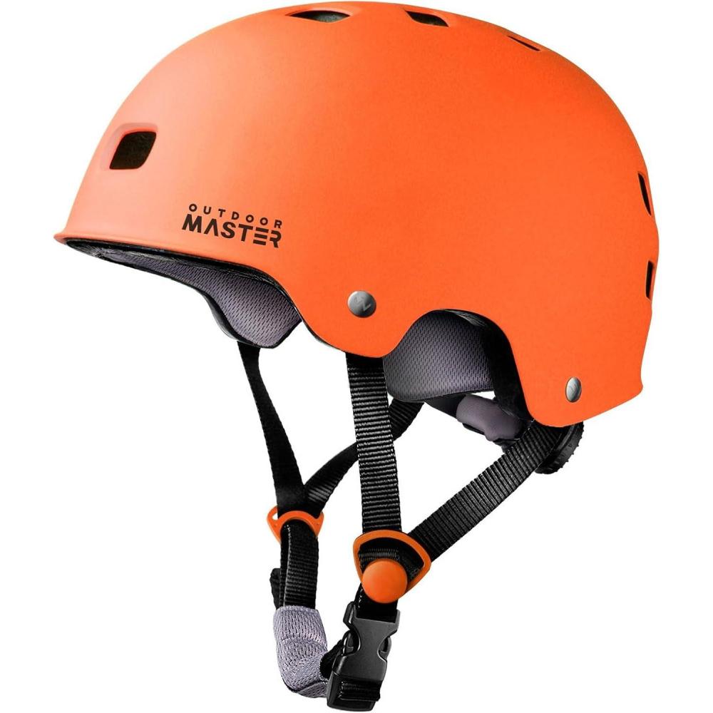 imageOutdoorMaster Skateboard Cycling Helmet Two Removable Liners Ventilation MultiSport Scooter Roller Skate Inline Skating Rollerblading for Kids Youth ampamp AdultsOrange