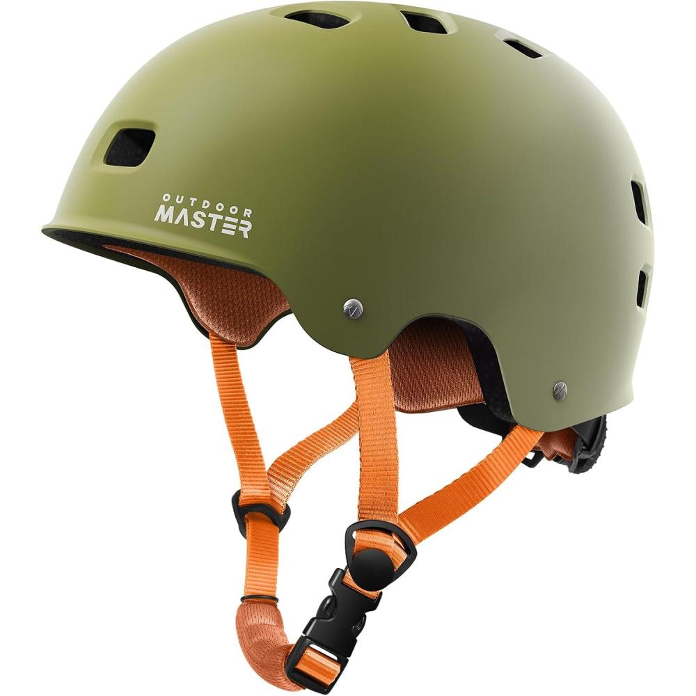 imageOutdoorMaster Skateboard Cycling Helmet Two Removable Liners Ventilation MultiSport Scooter Roller Skate Inline Skating Rollerblading for Kids Youth ampamp AdultsMatte Adventure Green