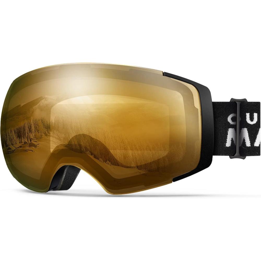 imageOutdoorMaster Ski Goggles PRO Frameless Interchangeable Lens 100 UV400 Protection Snow Goggles for Men ampamp WomenA2blackframe Orangelens Vlt65