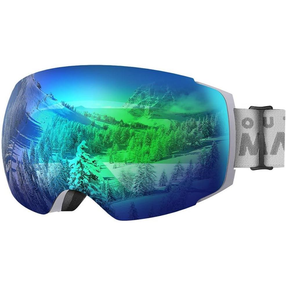 imageOutdoorMaster Ski Goggles PRO Frameless Interchangeable Lens 100 UV400 Protection Snow Goggles for Men ampamp WomenGreyframe Revogreenlens Vlt18