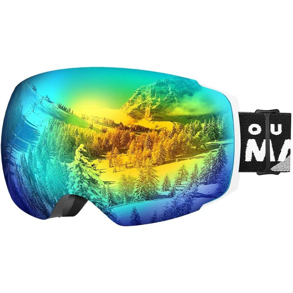 imageOutdoorMaster Ski Goggles PRO Frameless Interchangeable Lens 100 UV400 Protection Snow Goggles for Men ampamp WomenWhiteframe Revogoldlens Vlt13